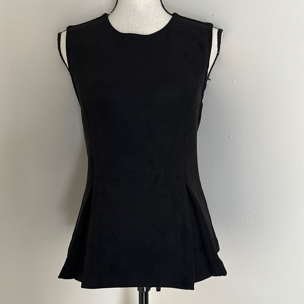 Tahari Faux Leather Tank Top